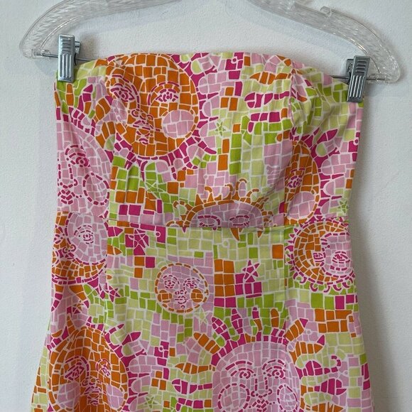 Lilly Pulitzer 8 Strapless Mosaic Sun Salute Dress - Picture 4 of 6